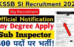 jkssb recruitment for 800 SI Posts