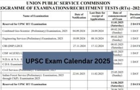 upsc exam calendar 2025